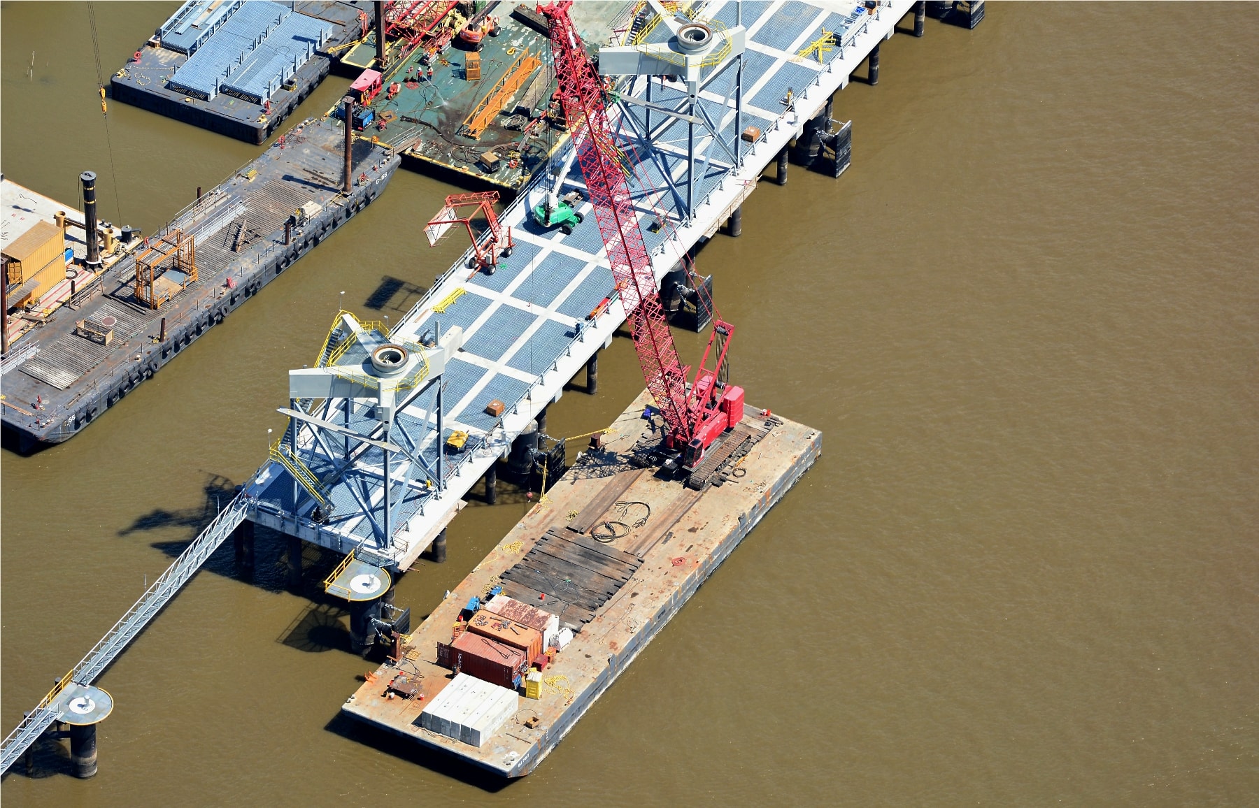 Pier Construction   Barge & Crane Operations